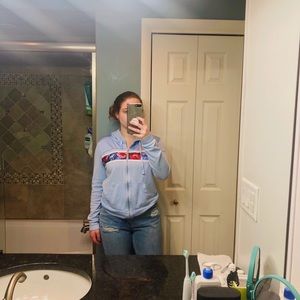 Light blue zip-up jacket